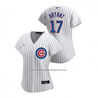 Camiseta Beisbol Mujer Chicago Cubs Kris Bryant 2020 Replica Primera Blanco