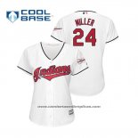 Camiseta Beisbol Mujer Cleveland Indians Andrew Miller 2019 All Star Patch Cool Base Blanco