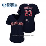 Camiseta Beisbol Mujer Cleveland Indians Michael Brantley 2019 All Star Patch Cool Base Azul
