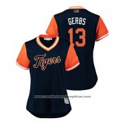 Camiseta Beisbol Mujer Detroit Tigers Mike Gerber 2018 LLWS Players Weekend Gerbs Azul