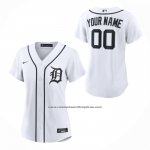 Camiseta Beisbol Mujer Detroit Tigers Primera Replica Personalizada Blanco