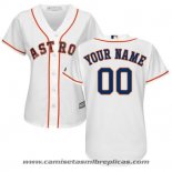 Camiseta Beisbol Mujer Houston Astros Personalizada Blanco
