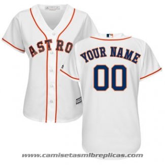 Camiseta Beisbol Mujer Houston Astros Personalizada Blanco