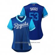 Camiseta Beisbol Mujer Kansas City Royals Eric Skoglund 2018 LLWS Players Weekend Skogs Azul