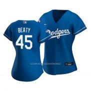 Camiseta Beisbol Mujer Los Angeles Dodgers Matt Beaty 2020 Alterno Replica Azul