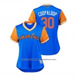 Camiseta Beisbol Mujer Miami Marlins Garrett Cooper 2018 LLWS Players Weekend Coopaloop Azul
