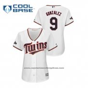 Camiseta Beisbol Mujer Minnesota Twins Marwin Gonzalez 2019 Postemporada Cool Base Blanco