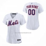 Camiseta Beisbol Mujer New York Mets Primera Replica Personalizada Blanco