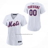 Camiseta Beisbol Mujer New York Mets Primera Replica Personalizada Blanco