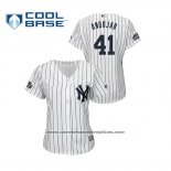 Camiseta Beisbol Mujer New York Yankees Miguel Andujar Cool Base 2019 London Series Blanco