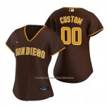 Camiseta Beisbol Mujer San Diego Padres Personalizada Replica 2020 Road Marron