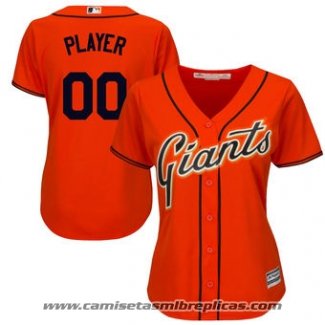 Camiseta Beisbol Mujer San Francisco Giants Personalizada Naranja