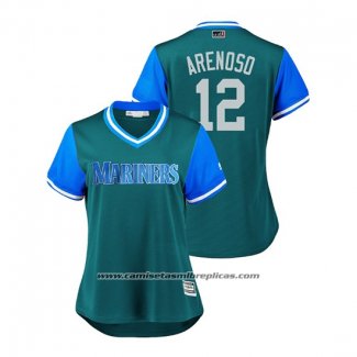 Camiseta Beisbol Mujer Seattle Mariners Juan Nicasio 2018 LLWS Players Weekend Arenoso Aqua