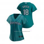 Camiseta Beisbol Mujer Seattle Mariners Yusei Kikuchi 2020 Replica Alterno Verde