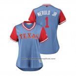Camiseta Beisbol Mujer Texas Rangers Elvis Andrus 2018 LLWS Players Weekend Merulo Jr Azul