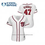Camiseta Beisbol Mujer Washington Nationals Howie Kendrick 2019 Postemporada Cool Base Blanco