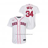 Camiseta Beisbol Nino Boston Red Sox David Ortiz Replica Primera Blanco