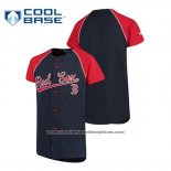 Camiseta Beisbol Nino Boston Red Sox Personalizada Stitches Azul Rojo