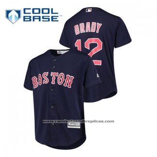 Camiseta Beisbol Nino Boston Red Sox Tom Brady Cool Base MLB X NFL Azul