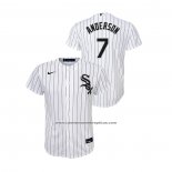 Camiseta Beisbol Nino Chicago White Sox Tim Anderson Replica Primera Blanco