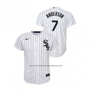 Camiseta Beisbol Nino Chicago White Sox Tim Anderson Replica Primera Blanco