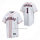 Camiseta Beisbol Nino Houston Astros Carlos Correa Primera Replica Blanco
