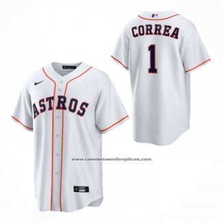 Camiseta Beisbol Nino Houston Astros Carlos Correa Primera Replica Blanco