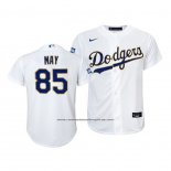 Camiseta Beisbol Nino Los Angeles Dodgers Dustin May 2021 Gold Program Replica Blanco
