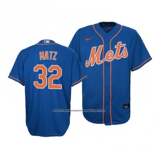 Camiseta Beisbol Nino New York Mets Steven Matz Replica Cool Base Azul