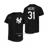 Camiseta Beisbol Nino New York Yankees Aaron Hicks Replica Negro