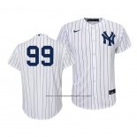 Camiseta Beisbol Nino New York Yankees Aaron Judge Replica Primera 2020 Blanco Azul