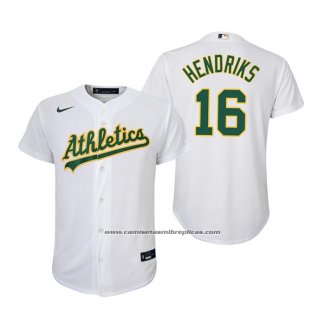 Camiseta Beisbol Nino Oakland Athletics Liam Hendriks Replica Primera Blanco