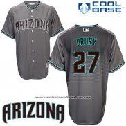 Camiseta Beisbol Hombre Arizona Diamondbacks 27 Brandon Drury Cool Base Gris