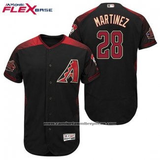 Camiseta Beisbol Hombre Arizona Diamondbacks 28 Jd Martinez Negro Rojo Alterno Flex Base