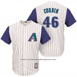 Camiseta Beisbol Hombre Arizona Diamondbacks 46 Patrick Corbin Cream Violeta Cooperstown