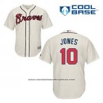 Camiseta Beisbol Hombre Atlanta Braves 10 Chipper Jones Crema Alterno Cool Base