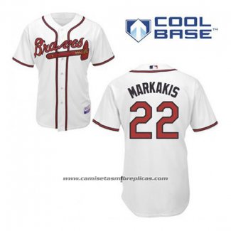 Camiseta Beisbol Hombre Atlanta Braves 22 Nick Markakis Blanco Primera Cool Base