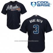 Camiseta Beisbol Hombre Atlanta Braves 3 Babe Ruth Azul Alterno Cool Base
