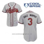 Camiseta Beisbol Hombre Atlanta Braves 3 Dale Murphy Gris Cool Base
