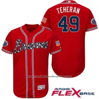 Camiseta Beisbol Hombre Atlanta Braves 49 Julio Teheran Rojo 2017 All Star Flex Base