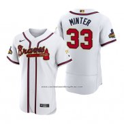Camiseta Beisbol Hombre Atlanta Braves A.j. Minter Autentico Road Gris