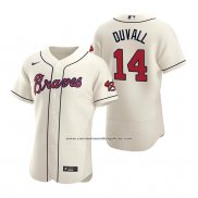 Camiseta Beisbol Hombre Atlanta Braves Adam Duvall Autentico Alterno Crema