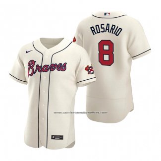 Camiseta Beisbol Hombre Atlanta Braves Eddie Rosario Autentico Alterno Crema