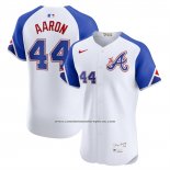 Camiseta Beisbol Hombre Atlanta Braves Hank Aaron City Connect Elite Blanco
