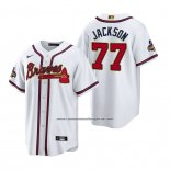 Camiseta Beisbol Hombre Atlanta Braves Luke Jackson 2022 Gold Program Replica Blanco