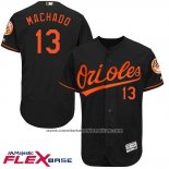 Camiseta Beisbol Hombre Baltimore Orioles 13 Manny Machado Autentico Collection Negro Flex Base