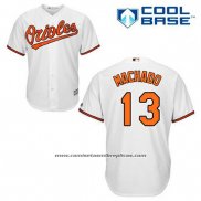 Camiseta Beisbol Hombre Baltimore Orioles 13 Manny Machado Blanco Primera Cool Base