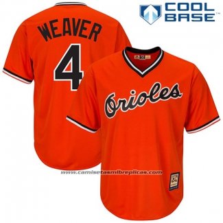 Camiseta Beisbol Hombre Baltimore Orioles 4 Earl Weaver Naranja Cool Base