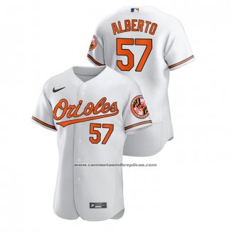 Camiseta Beisbol Hombre Baltimore Orioles Hanser Alberto Authentic Blanco