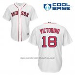 Camiseta Beisbol Hombre Boston Red Sox 18 Shane Victorino Blanco Primera Cool Base